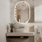 36" x 24" Oval LED Mirror for Bathroom, Backlit Vanity Mirror with Lights, Frameless Smart Wall Mirror, 3 Colors Stepless Dimmable, Anti-Fog, Shatterproof, Memory, CRI95+(Horizontal/Vertical)