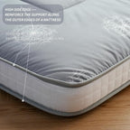 MAXYOYO Futon Mattress Japanese Floor Mattress, Extra Thick Dandelion Pattern Bed Mattress Topper, Quilted Folding Sleeping Pad Breathable Floor Lounger Guest Bed for Camping, Grey, Full