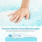 Mattress Topper, King Size Cooling Memory Foam Bed Toppers, 2 Inch Soft Mattress Pads for Sleeper Sofa, RV, Camper, CertiPUR-US Certified