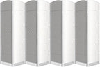 Folding Room Divider, Weave Fiber Privacy Screen, Extra Wide Room Screen Divider Separator, Decorative Separation Wall Divider, Freestanding Room (8-Panel)