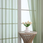OWENIE Sage Green Sheer Curtains 108 Inches Long for Living Room Bedroom 2 Panels Set, Lightweight Airy Sage Green Sheer Curtain, Filmy Rod Pocket, 2 PCS, Each 59" W x 108" L