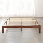 Mellow 12" Solid Wood Platform Bed Frame with Classic Wooden Slat (No Box Spring Needed), King, Espresso