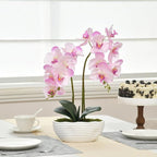 Large Artificial Potted Orchid Plant, Silk Flower Arrangement with Ceramics Vase, Pink Shades