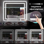 LED Mirror for Bathroom, 55"X36" with 8 RGB Backlit +3 Front Lit (Adjustable Individually), Anti-Fog, Large Lighted Bathroom Vanity Mirror for Wall,Shatterproof,Memory Function,Tempered Glass