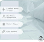 Linen Home 100% Cotton Percale Sheets Full Size, Blue Duck Egg, Deep Pocket, 4 Pieces Set - 1 Flat, 1 Deep Pocket Fitted Sheet and 2 Pillowcases, Crisp Cool and Strong Bed Linen