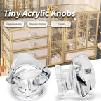 MroMax 12Pcs Tiny Pull Handle Triangle Acrylic Mini Knob 19mm Diameter Clear Shiny Knobs for Jewelry Box, Gift Case and Makeup Box