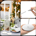 Set of 18 Tall Candlestick Holders Thin Metal Taper Candle Holders for Table Centerpiece Modern Decorative Pillar Candle Sticks Stand for Home Wedding Christmas Decoration(White)