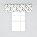 Ambesonne Vintage Nautical Tattoo Window Valance, Repetitive Anchor and Motif Maritime Pattern, Curtain Valance for Kitchen Bedroom Decor with Rod Pocket, 42" x 18", Pale Cinnamon Pale Grey