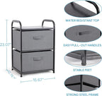 Dresser for Bedroom with 2 Drawers, Wide Chest of Drawers, Fabric Dresser, Storage Organizer Unit with Fabric Bins for Closet, Living Room, Hallway, Nursery, Dark Grey