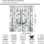 Nautical Anchor Curtains, Vintage Sailboat Ocean Coastal Lighthouse Window Drapes, Navy Blue Coral Shell Seahorse Beach Print Blackout Window Treatments for Living Room Bedroom 63x72in