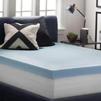 LUCID 4 Inch Gel Memory Foam Mattress Topper-Ventilated Design-Ultra Plush-Queen