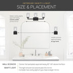 Kichler 24" 3-Light Vanity Bath Light in Brushed Nickel, Modern Bathroom Light with Clear Satin Etched Glass, (24" W x 8" H), 5337NIS