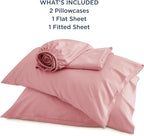 Bedsure California King Sheet Sets, Cooling Sheets, Rayon Derived from Bamboo, Breathable & Soft, Deep Pocket Up to 16 Inches, Hotel Luxury Silky Bedding for Hot Sleepers, Blush Pink