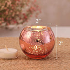 Volens 24PCS Rose Gold Votive Candle Holders for Table Centerpieces, Round Mercury Glass Candle Holders Bulk for Wedding, Bridal Shower, Birthday, Home, and Anniversary Decorations