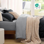 Bedsure California King Comforter Set - 7 Pieces Reversible Black Bedding, California King Size Bed Set for All Seasons, Bed in a Bag with Down Alternative Comforter, Sheets, Pillowcases & Shams