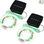 Magicnight Solar Mini Teeny Tiny Lights,Starry String Light for Garden Fairy,Tree,Railing,Arbor,Fence,16 Feet 50LEDs,2 Pack,Multi Colors