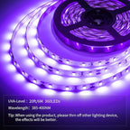 20ft LED Black Light Strip Kit,360 Units,12V Flexible Blacklight Fixtures, 6m LED Ribbon for Indoor Home Bedroom Decoration Fluorescent Dance Party,Non-Waterproof