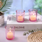 LETINE Pink Votive Candle Holders Set of 36 - Elegant Glass Tealight Candle Holder for Wedding Centerpiece Table Decorations - Ideal Pink Centerpieces for Centerpieces, Graduations, and Bridal Showers
