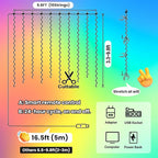 HXWEIYE 300LED Fairy Curtain Lights, 9.8x9.8Ft USB Plug-in 8 Modes Christmas String Hanging Lights with Remote for Bedroom Backdrop Wedding Party Indoor Wall Decor, Multicolor, Standard