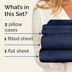 Twin 4 Piece Sheet Set - Comfy Breathable & Cooling - Ultra-Soft Hotel Luxury Bedding Set with 8-16 Inch Deep Pockets - 1 Flat & 1 Fitted Sheet & 2 Pillowcases - Wrinkle Free & Easy Care - Navy Blue