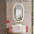 48"x24" Oval Led Mirror for Bathroom, Frameless Vanity Mirror with Lights, Modern Lighted Bathroom Mirror Wall Mounted, Anti Fog Smart Mirror with 3 Colors Dimmable, Vertical/Horizontal