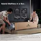 10 Inch Queen Size Hybrid Mattress with Gel Memory Foam and Individual Pocketed Coils for Motion Isolation & Edge Support, Medium Firmness for Pressure Relief, CertiPUR-US Certified,in a Box