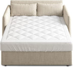 Sleep Philosophy Waterproof Sofa Bed Mattress Protector, Holden Sofa Bed Queen Mattress Pad, 3M Scotchgard, Microfiber Mattress Topper Fitted Elastic Pocket Fits Up to 8 Inch, Queen 60x72, White