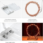 Mikasol Fairy Lights Battery Operated, 4 Pack Mini 3*AAA Battery Powered Copper Wire Led Starry String Lights Firefly Lights for Bedroom, Christmas, Parties, Decoration (5m/16ft Orange)