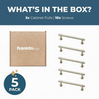 Franklin Brass - Francisco Satin Nickel Cabinet Handles 4 Inch (4") Hole Center Pulls | Easy Install, Durable Hardware for Kitchen Cabinet Door, Drawers, Dresser Pull, Furniture (10 Pack)
