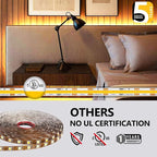 EMITEVER COB LED Strip Lights Warm White 32.8ft, 3000K 24V Dimmable Tape Light Premium High Density, 305LM+/ft, 4800LEDs, Ra 90+, 3W/FT, UL Listed for Cabinets, Shelves(Power Supply Sold Separately)