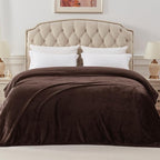 Exclusivo Mezcla Fleece Blanket King Size for Bed, Super Soft and Warm, All Season Use, Cozy, Plush, Lightweight, 90x104 Inches, Coffee