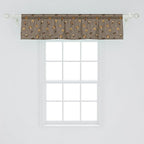 Ambesonne Dog Lover Window Valance Pack of 2, Repetitive Pattern of Pet Heads Paw Prints and Bones, Rod Pocket Curtain Valances for Kitchen Bedroom, 42" X 12", Taupe