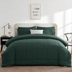 CozyLux Full Size Comforter Sets Forest Green, 7 Pieces Bed in a Bag, Green Comforter Full Size, All Season Bedding Sets with Stitch Quilted Comforter, Flat Sheet, Fitted Sheet, Pillowcases