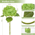 MARTINE MALL 3Pcs 21in Hydrangea Artificial Flowers, Latex Real Touch Hydrangeas Lifelike Large Hydrangea Flowers for Home Decor Party Arrangements Wedding Bouquets Centerpieces (Dark Green)
