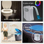 The Original Toilet Night Light Gadget, Fun Bathroom Lighting Add on Toilet Bowl Seat, Motion Sensor Activated LED 9 Color Modes - Weird Novelty Funny Birthday Gag Gifts for Men, Dad, Kids & Toddlers