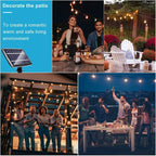 Lightdot 100FT Solar Outdoor String Lights, Waterproof Cafe Patio Lights with Shatterproof LED Bulbs, 2700K Warm White, Create Bistro Ambience On Your Garden Gazebo Backyard Decorative