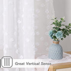 MYSKY HOME Pom Pom White Sheer Curtains for Bedroom Girls Room Curtains 72 Inches Long for Nursery Kids Light Filtering Boho Window Drapes, Rod Pocket, 38" Wide, 2 Panels