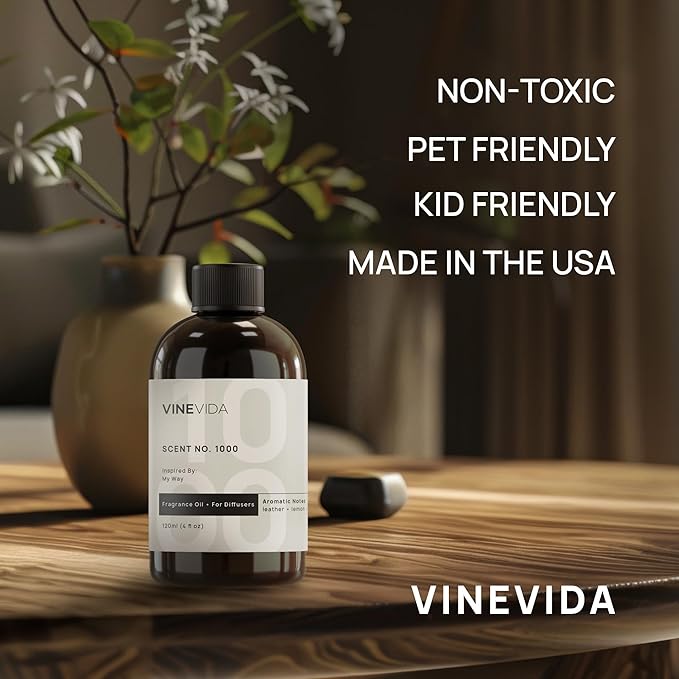 VINEVIDA [4 Fl Oz] Scent NO. 1112 Fragrance Oil for Cold Air Diffusers, Aromatic Notes of Amber Citrus Spearmint, Essential Oils for Diffuser Oil Refill & Air Freshener Room Spray