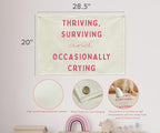 Thriving Surviving Rectangular Canvas Banner Wall Decor-Boho Flag Sign Art for Toddler Boy Girl Kids,Nursery Baby Room Above Crib Playroom Decor-Baby Growth Stuff Poster-Baby Shower Christmas Gift
