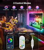Daymeet TV Led Backlight, 16.4ft ICRGB LED Lights for TV Smart Led Lighting for 65-85inch Monitor, USB Led Lights Behind Backlight Sync with Music, Bluetooth APP Control with Remote