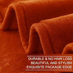 Fleece Blankets for All Season - Premium Lightweight Anti-Static Throw for Queen/Full Size Bed Extra Soft Brush Fabric Warm Sofa Thermal Blanket 90" x 90"(Orange)
