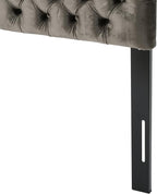 Christopher Knight Home Jezebel Velvet Headboard, Queen / Full, Grey / Black Steel