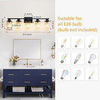 Black Bathroom Vanity Light Fixture 5-Light Vanity Lights for Bathroom Lighting Wall Sconce Lamp