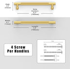 10 Pack Brushed Gold Knurled Cabinet Pulls 6.3 Inch(160mm) Kitchen Cabinet Handles Solid Zinc Alloy Cabinet Hardware Drawer Pulls