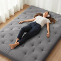 ZonLi Japanese Floor Futon Mattress Twin Size 75"x 39", 100% Cotton Cover 2.5'' Thicken Tatami Mattress, Foldable Sleeping Pad, Portable Dormitory Tatami Mat (Grey)