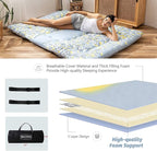 MAXYOYO Little Floral Japanese Futon Floor Mattress, Bed Mattress Topper Portable Thick Sleeping Pad Floor Bed Roll Up Camping Mattress Folding Couch Bed Mattress Pad for Guest Room Twin
