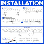 Barrina T5 LED Ceiling Light Fixtures, 2FT, 5000K (Daylight White), 1100LM, 10W, Corded Electric with Built-in ON/Off Switch, Linkable LED Shop Lights for Garage, Workshop, ETL Listed, 6 Packs
