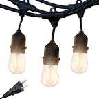 Brightech Ambience Pro - Waterproof LED Outdoor String Lights - 7 Hanging, Dimmable 2w Vintage Edison Bulbs - 24 Ft Commercial Grade Patio Lights Create Cafe Ambience in Your Backyard - Black