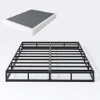 7 Inch Box Spring Full Size Bed Base, 3000 lbs Black Heavy Duty Metal Mattress Foundation with Easy Clean Fabric Cover, No Noise,Easy Assembly