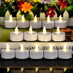 Hanzim LED Tea Lights Candles- 50PACK Flameless Candles Realistic and Bright Flickering Long Lasting 200Hours for Holiday Celebration,Party, Home Decoration Warm White,Battery Operated